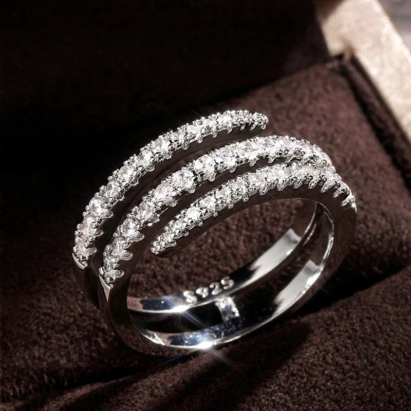 The Caroline Spiral Pave Ring