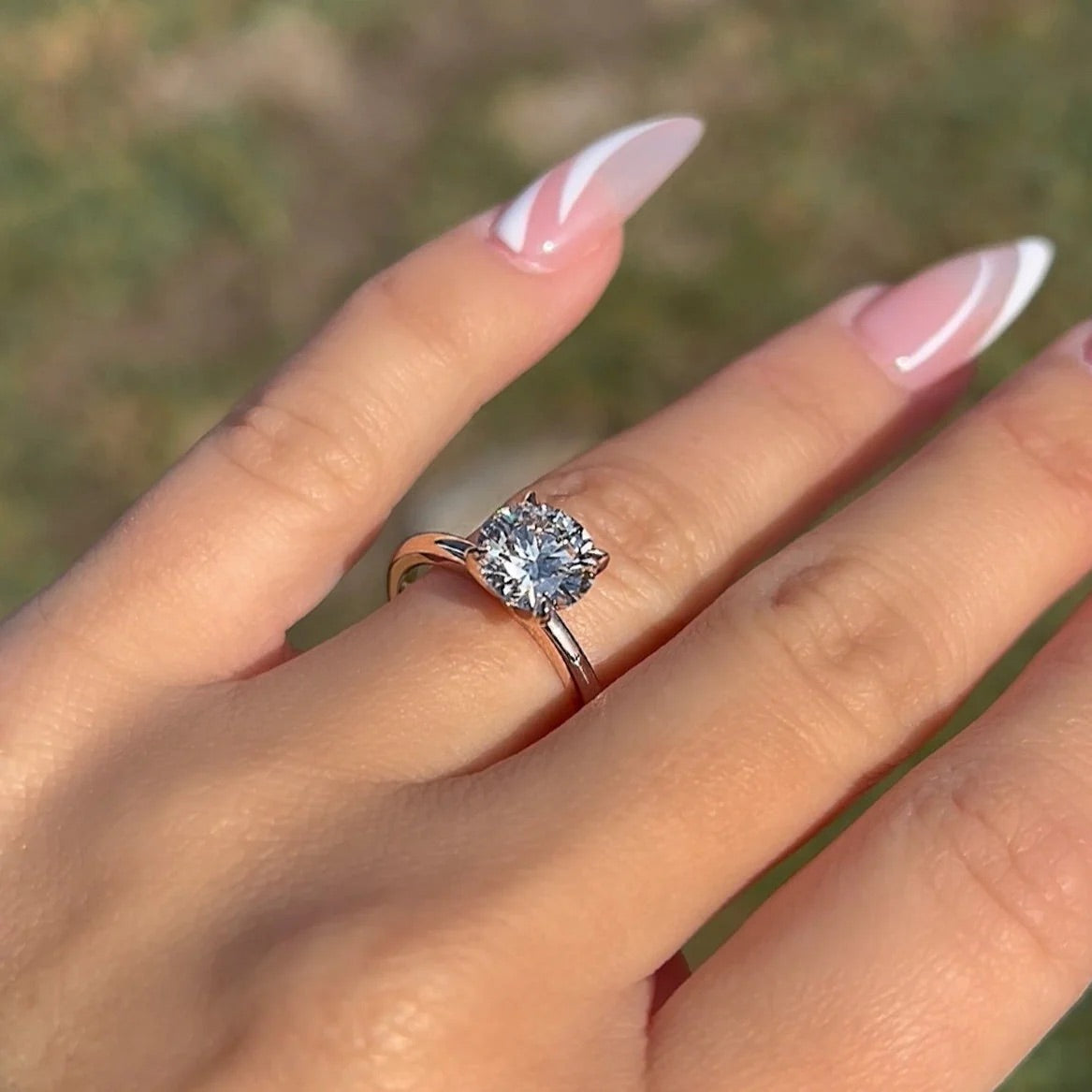 The Selena Round Cut Solitaire Band Ring